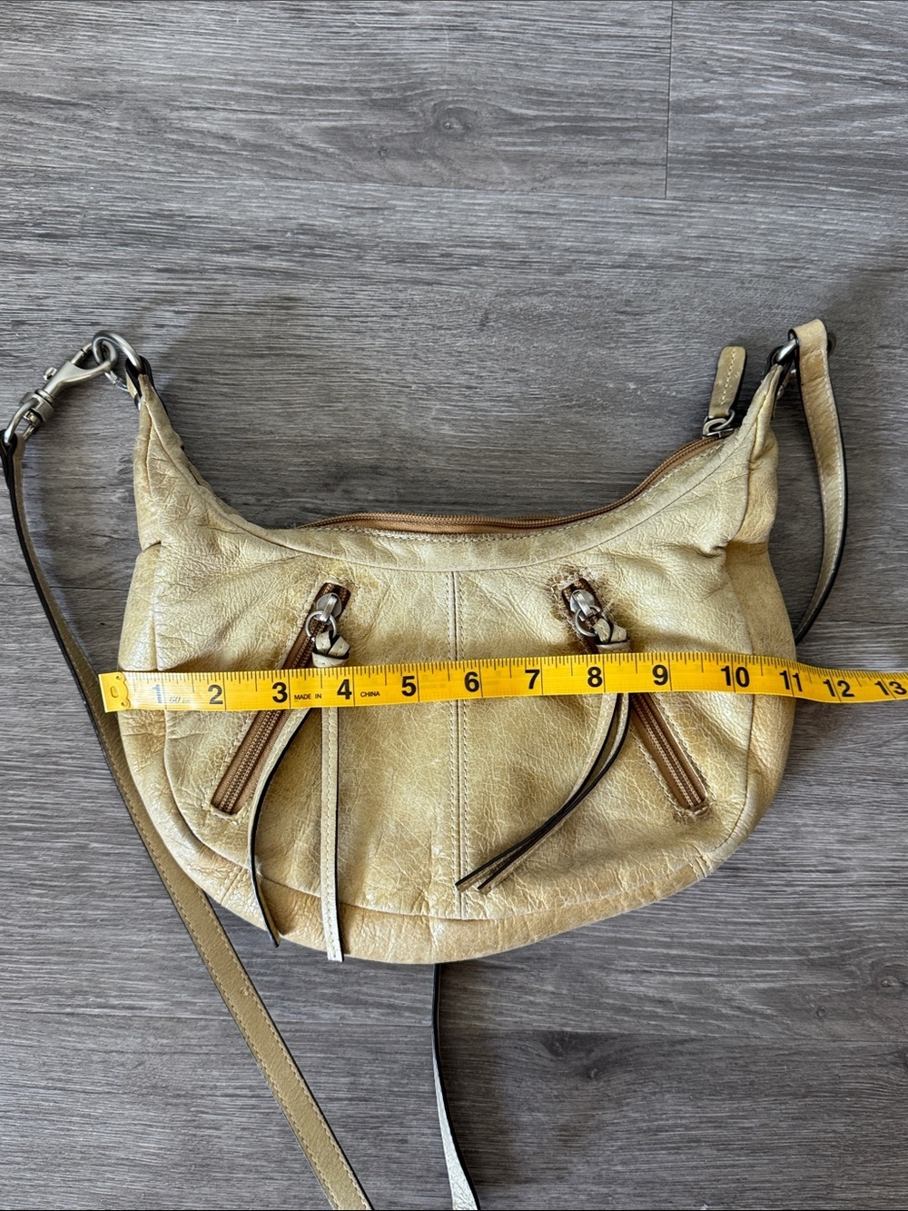 Fossil Leather Crescent Shoulder Bag with Tassel Accents - Picture 4 of 11